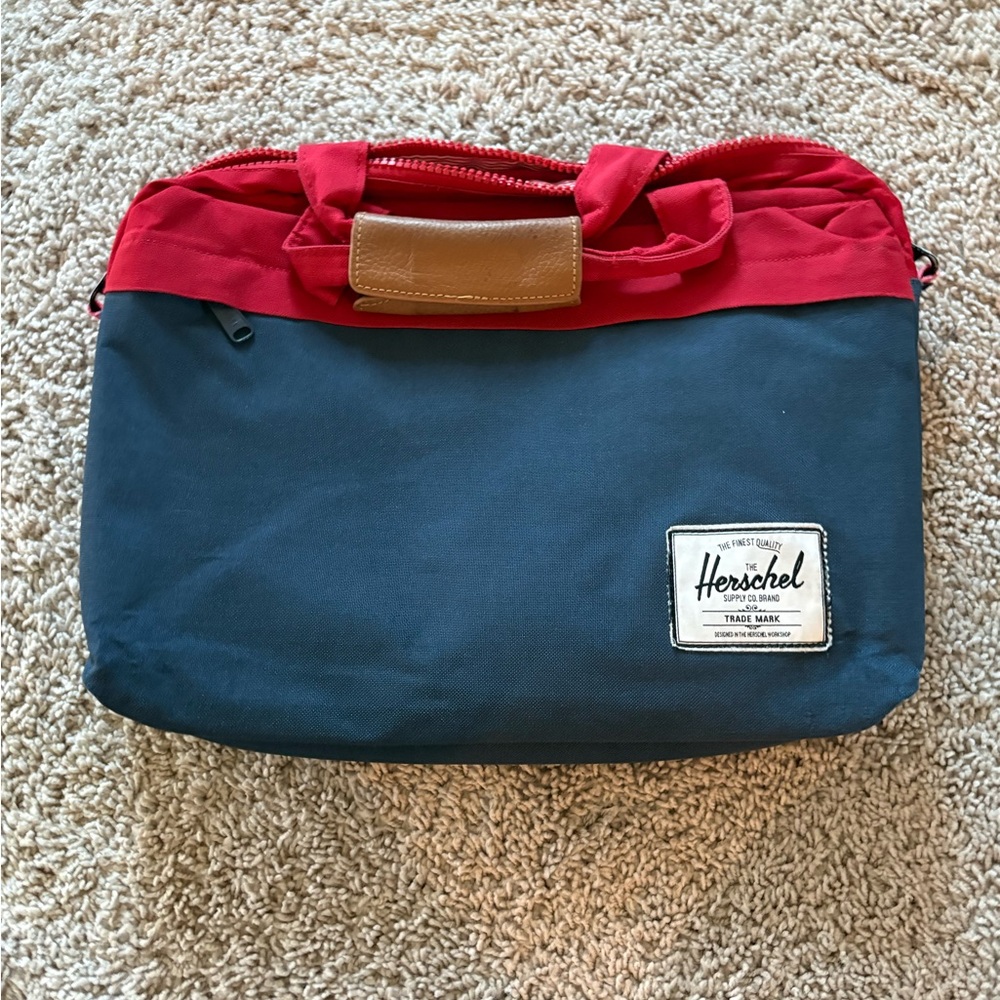 Herschel Red and Blue Computer Bag